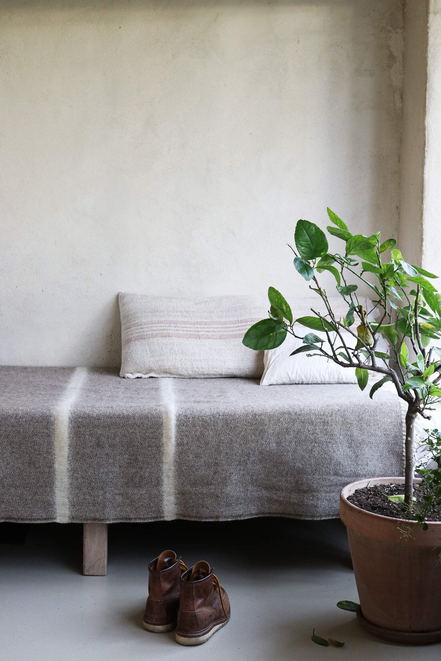 Plaid en laine Brume