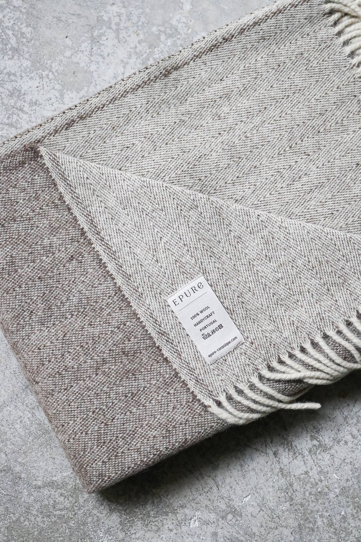 Plaid en laine Voyage Brun