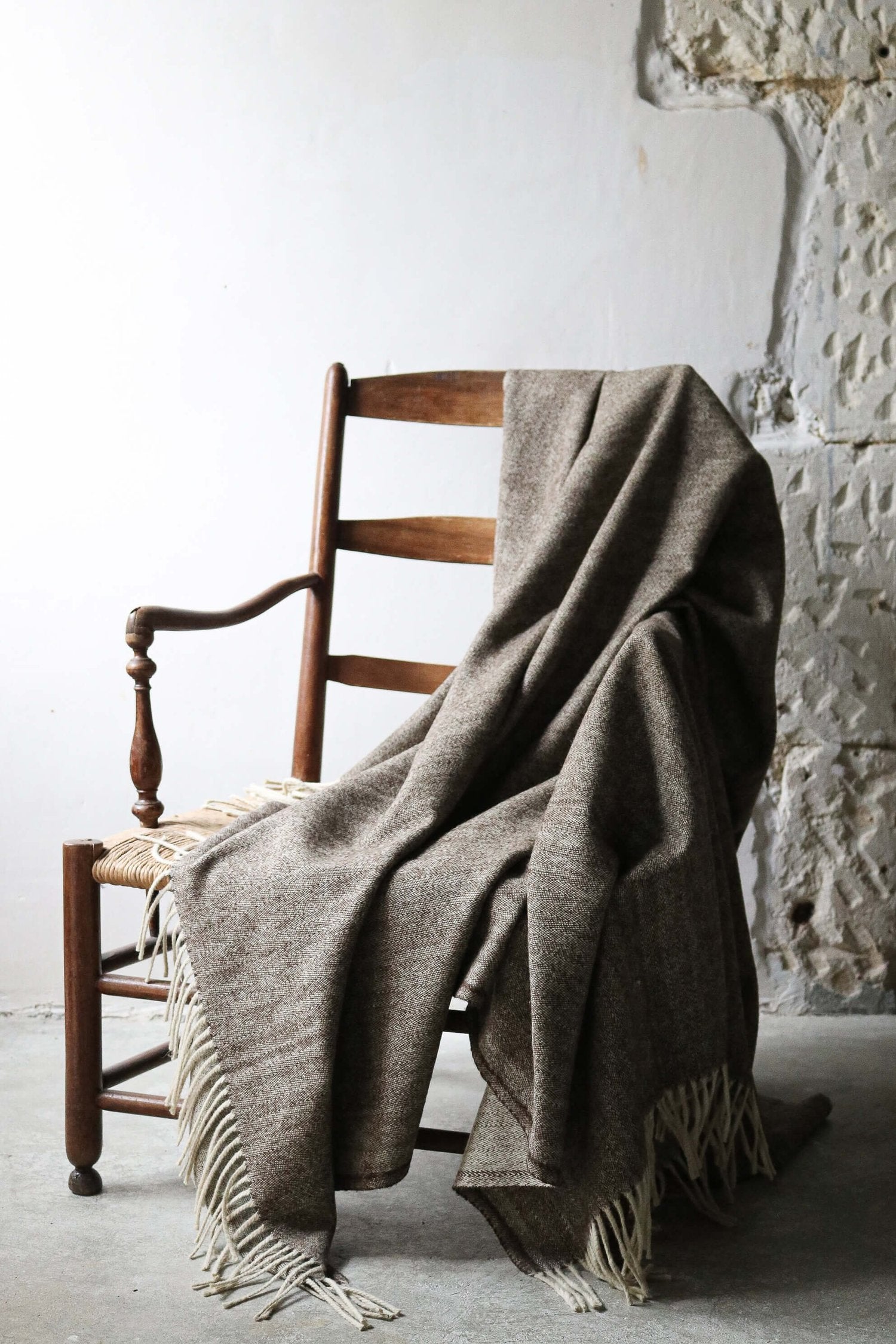 Plaid en laine Voyage Brun