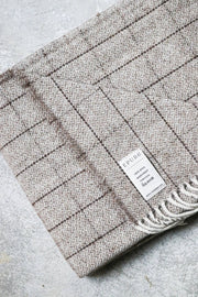 Plaid en laine Voyage Filet Brun
