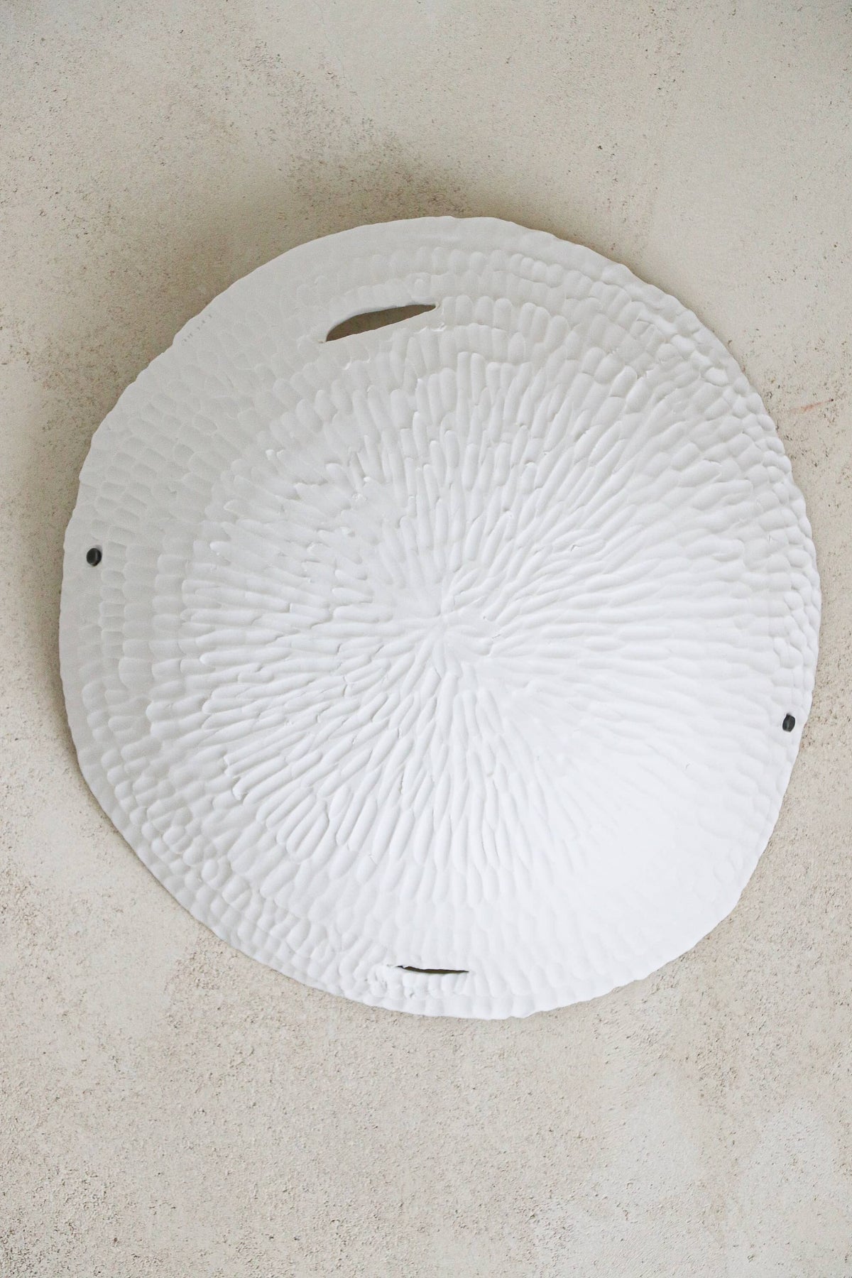 Applique ronde en porcelaine blanche Empreintes 1