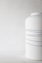 Grand vase en porcelaine Simple Mishima bleu