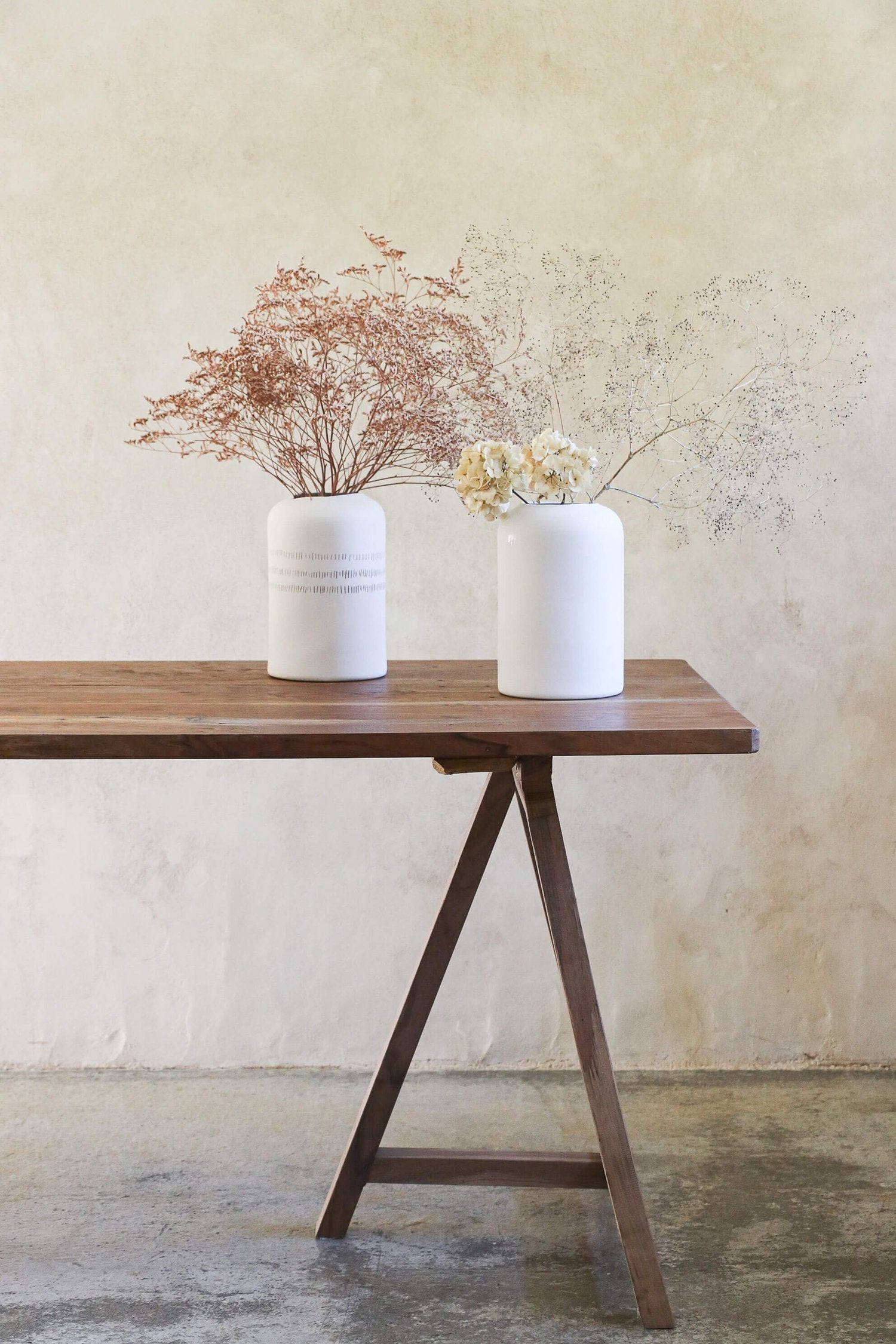 Grand vase en porcelaine Simple Mishima ocre